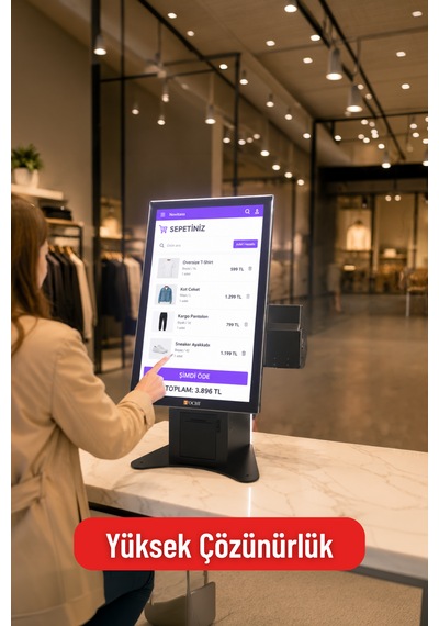24 Inç Masaüstü Ödeme Kiosku Android Fhd Dokunmatik Ekran Yazıcılı