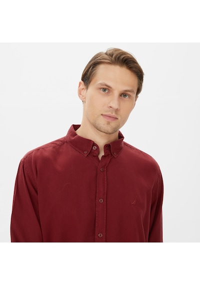 Nautica Nautıca Erkek Bordo Classıc Fıt Uzun Kollu Gömlek Düz W37232t Bordo