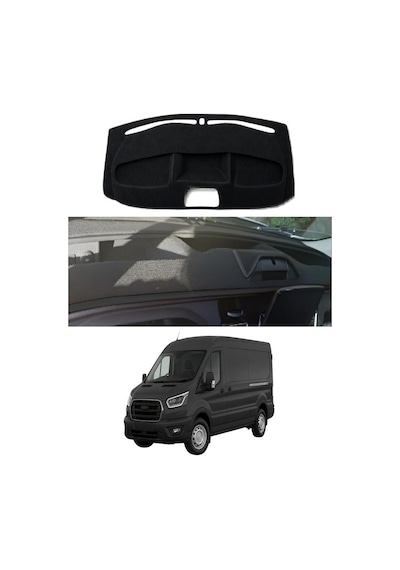 Ford - Transit 2020+ Uyumlu Torpido Koruma Kılıfı - Siyah Şeritli