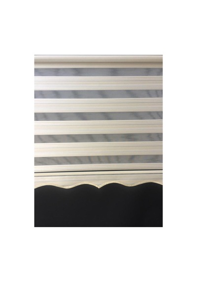 Sarı Sim Çizgi Detaylı Pliseli Zebra Stor Perde Beyaz - 97810400 Beyaz