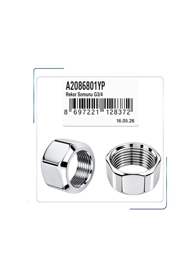 A2086801yp Rakor Somunu G3/4 Krom - Parlak
