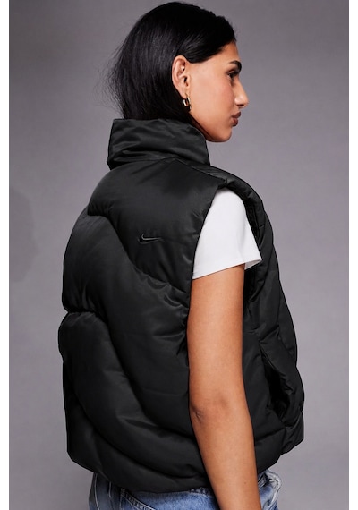 Nike Therma Fit Sportswear Swoosh Series Oversized Down West Oversize Kaz Tüyü Kadın Yelek Siyah