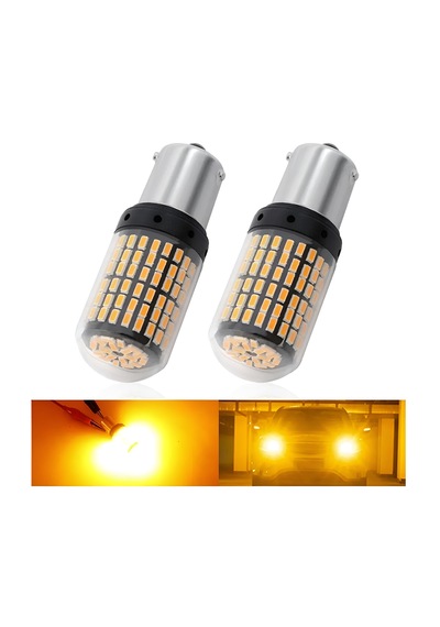 144 Ledli Sinyal Ampulü Turuncu Amber 93 Tip Düz Tırnak 2 Adet P2