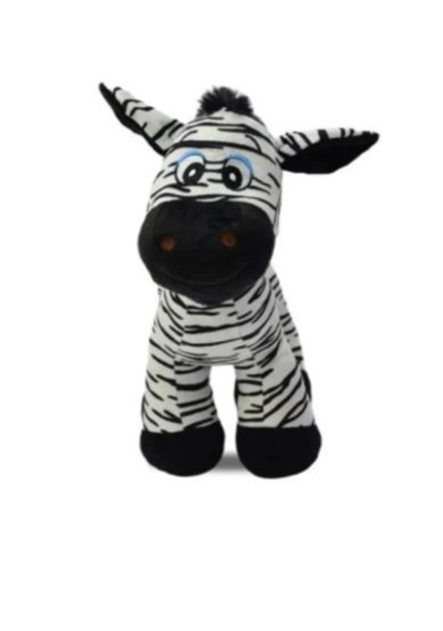 Zebra Figürlü Pelüş Oyuncak - 30cm Beyaz - Siyah