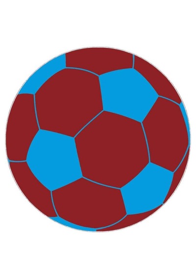 Bordo Ve Mavi Kaymaz Yuvarlak Top Taraftar Halısı Vh0083n11 Bordo - Mavi
