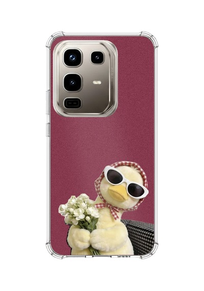 Infinix Note 50 Pro Uyumlu Çiçekli Ördek Baskılı Silikon Kılıf