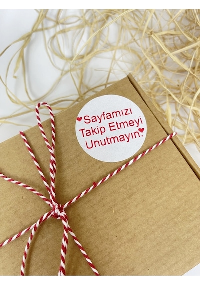 Sayfamızı Takip Etmeyi Unutmayın 50 Mm Beyaz Yuvarlak Sticker Etiket 100 Adet