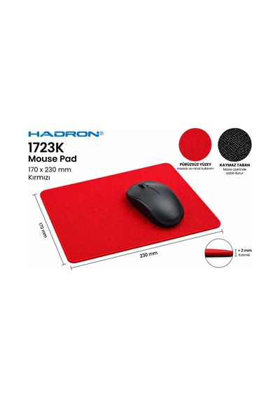 Hadron 1723s Mouse Pad 170 X 230 Mm Kırmızı