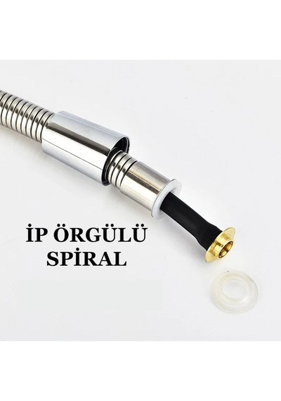 Grande Krom Duş Başlığı, Krom Mafsal Ve Örgülü Garantili Hortum Duş Seti Keten Diğer