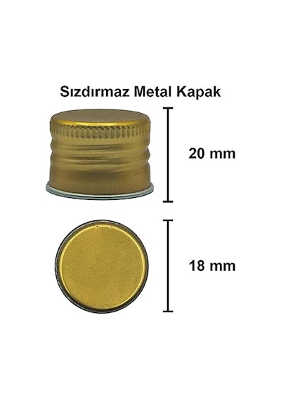 100 Ml Şeffaf Piramit Sosluk 100 Cc Kapaklı Kavisli Cam Şişe 6 Adet Altın/gold Metal Diğer