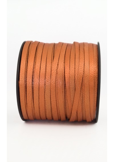 Hakiki Deri Biye 3 Mm 30 Metre Premium Sedef Seri Aksesuar Şeridi 319 (Bronz Kahve)