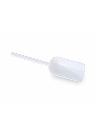 Plastik Kürek Beyaz - 125ml - Dibi Düz - Uzun Saplı