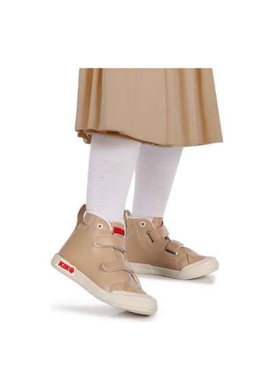 Kiko Kids Garf Günlük Cırtlı Kız Çocuk Bot Ayakkabı Ten Ten Ten Rengi