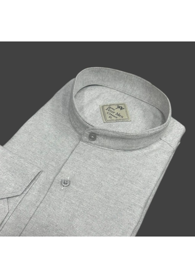 Klasik %100 Cotton Uzun Kollu Hakim Yaka Gömlek Regular Kalıp Krem
