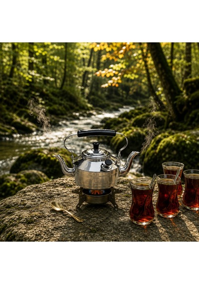 Yek Outdoor N 16 Çift İbrikli Alüminyum Çaydanlık 1,5 Litre Gri