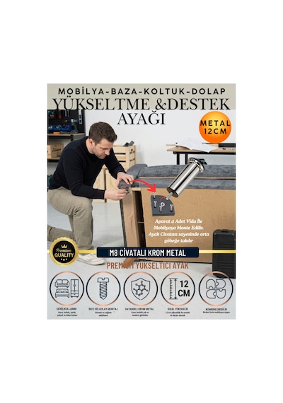 24'lü Set 12 Adet Ayak Ve Aparat 12 Cm M8 Vidalı Metal Krom Ayak Mobilya Ayağı Baza Ayağı Kanepe Ayağı Koltuk Ayağı Yatak Ayağı Yükseltme Ayağı Dolap Ayak Sehpa Sandık Ayakları Değişim Destek Ayağı Krom Krom 24'lü Set 12 Adet Ayak Ve Aparat 12 Cm M8 Vidalı Metal Krom Ayak Mobilya Ayağı Baza Ayağı Kanepe Ayağı Koltuk Ayağı Yatak Ayağı Yükseltme Ayağı Dolap Ayak Sehpa Sandık Ayakları Değişim Destek Ayağı Krom Krom