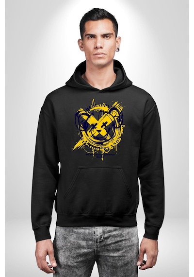 Sebep Olmadan Mutlu Ol Kadın Erkek Siyah Kapüşonlu Sweatshirt Hoodie Siyah
