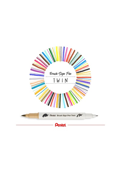 Pentel Brush Sing Pen Twin Çift Taraflı Fırça Uçlu Kalem Diğer