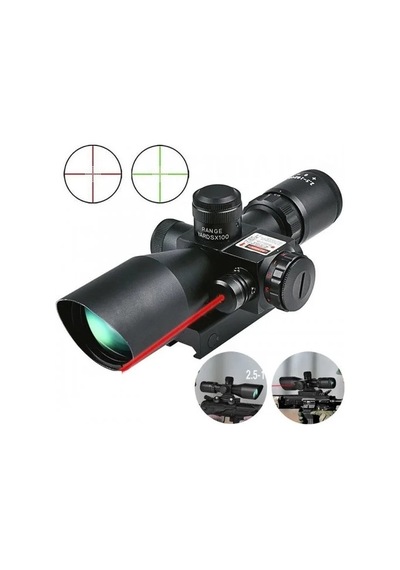 Süper Zoomlu Lazerli Profesyonel Av Tüfeği Dürbünü 2.5-10x40/e Açık Sarı