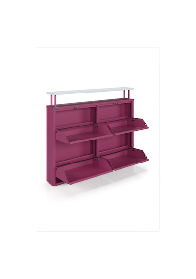 Ceha Tablalı 4'lü Metal Ayakkabılık - Pembe K.AYK-2.4/B/P 4010