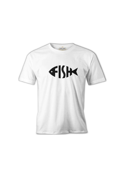 Fish With Letters Beyaz Erkek Tshirt