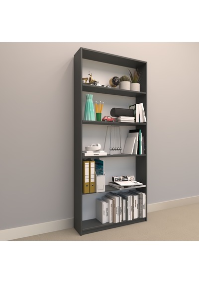 Rafkestir Asya Suntalam Kitaplık ( 80 X 180 Cm ) Antrasit ( Mat )