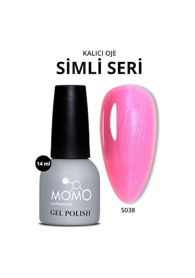 Momo Professional Kalıcı Oje S038 Mavi Sedefli Şeker Pembe 14 Ml
