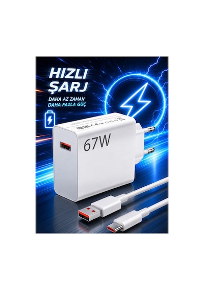 67w Şarj Adaptörü Seti Redmi Uyumlu Şarj Adaptörü +seti