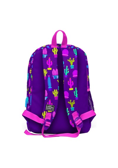 Coral High Kids Mor Pembe Kaktüs Desenli Usb'li 2'li Okul Çanta Seti Set0223273