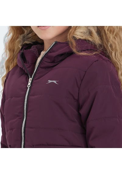 Slazenger CAMELIA Çocuk Kapüşonlu Mor Mont & Kaban