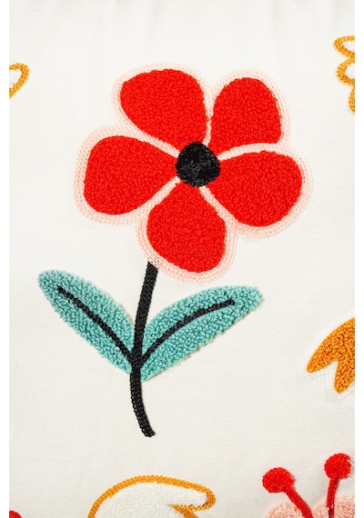 45x45 Cm Beyaz Punch Nakışlı Kırlent Kılıfı Bohem Tarzı Dekoratif Yastık Kılıfı Karışık/Çok Renkli