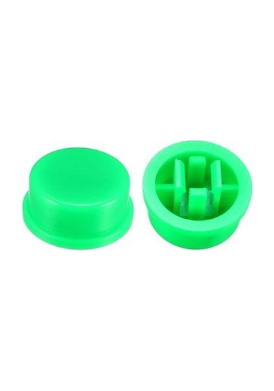 Tact Switch Kapağı Yuvarlak Yeşil - 12X12X7.3Mm İle Uyumlu