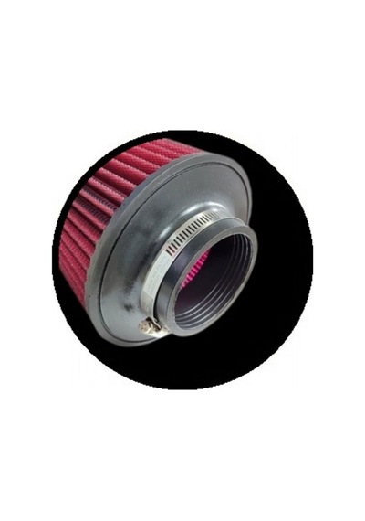Carub Oto Filtre Performans Hava Filtresi Yüksek Verimli Akışlı Tuning 76mm Girişli Konik 16x15cm Krom Kırmızı