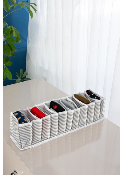 Small 11 Gözlü Çekmece Içi Düzenleyici Organizer 12 X 40 X 12 Kumaş Gri Tr Diğer