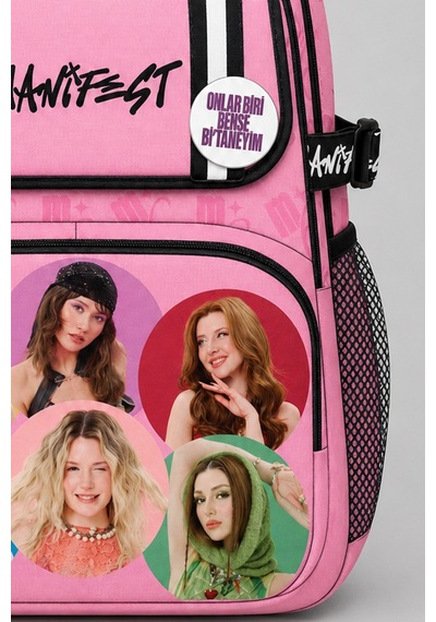 X Dekomus Lisanslı Manifest Toz Pembe Collection Okul Çantası Altın