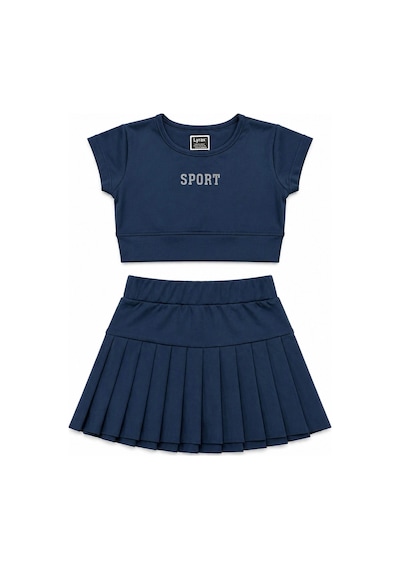 Beniizle Sport Kabartmalı Şort Etekli Kız Çocuk Takım Lacivert
