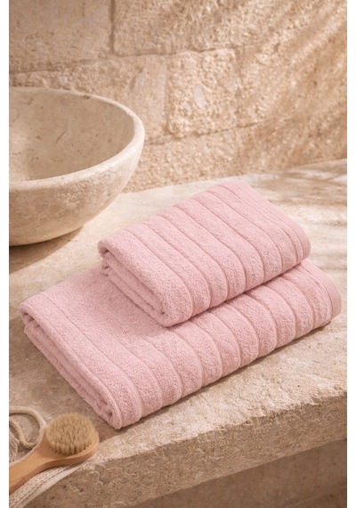Violeta Model 4'lü Banyo Havlu Seti Pudra-bej