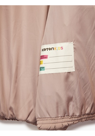 Koton Dik Yaka Fermuarlı Uzun Kollu Cepli Kapitone Mont Pembe 6wkg20048aw Gül