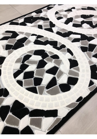 Kaşmir Halı Jade 146X233 Je 0024-03 Siyah Beyaz 4 M2 Halı !