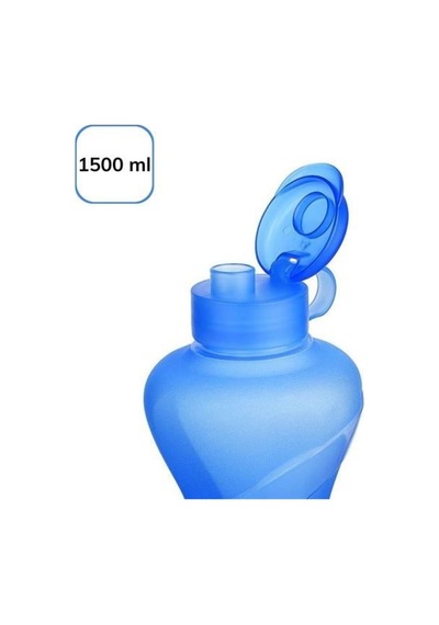 1500ml Kapasiteli Sporcu Tipi Suluk Pratik El Matarası Mavi Diğer