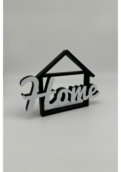 Home Yazılı Şık Ev Figürü Modern Dekoratif Aksesuar Siyah - 720779077
