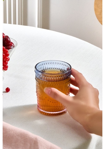 Karaca  Sunflower Su Bardağı 250 Ml Mavi Pembe