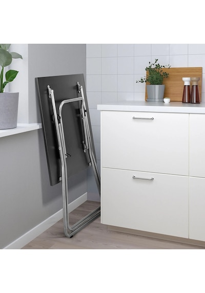 Ikea Siyah Zarif Yemek Masası - Katlanır Mutfak Masası
