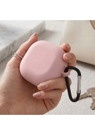 Caseonn Samsung Galaxy Buds 4 Pro Kılıf V2 Askı Aparatlı Mat Silikon Pembe