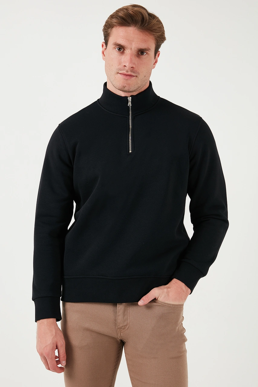 Buratti Pamuklu Regular Fit Dik Yaka 2'Li Paket Erkek Sweat 59052592S2 Petrol-Siyah