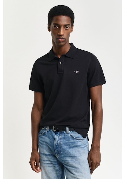 Gant Erkek Regular Fit Shield Pique Polo T-shirt - Siyah Black