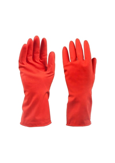 Dolphin Lateks Bulaşık Temizlik Eldiveni - Kırmızı - Xl - No : 10 - 5 Çift - Paket