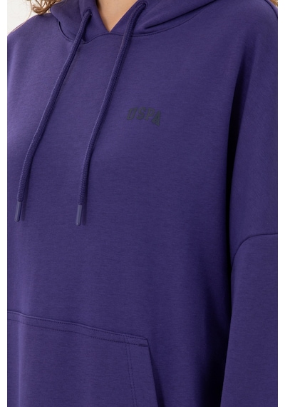 U.S. Polo Assn. Kadın Mor Kapüşonlu Basic Sweatshirt 50297324-VR038