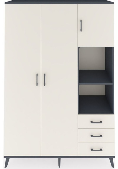 Hyperion Dolap 5 Raflı 3 Çekmeceli Tek Askılı 132x44x195 Antrasit-aytaşı/aytaşı Aytası/aytası Hyperion Dolap 5 Raflı 3 Çekmeceli Tek Askılı 132x44x195 Antrasit-aytaşı/aytaşı Aytası/aytası