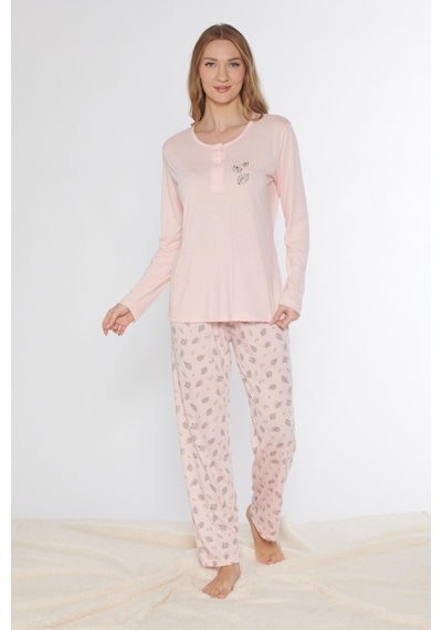Uzun Kol Pijama Takımı Viskon Alperi 790-77 SOMON